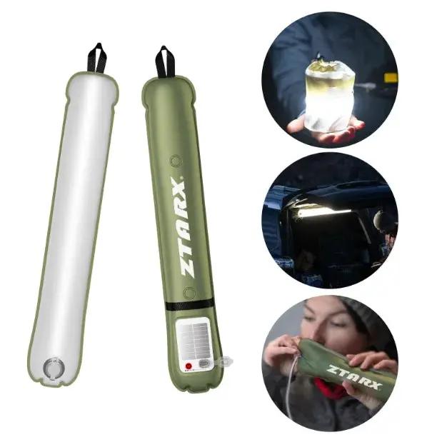Outdoor folding inflatable camping light solar inflatable light waterproof magnetic suction column portable lantern by eprolo