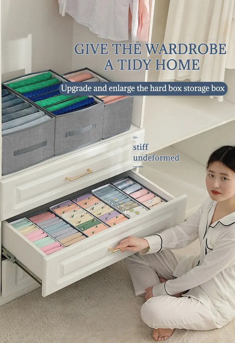Closets Clothes Organizer Pants Jeans Storage Box Cabinet Drawer Organizer Underwear Socks T-Shirt Wardrobe Storage Organizers by eprolo