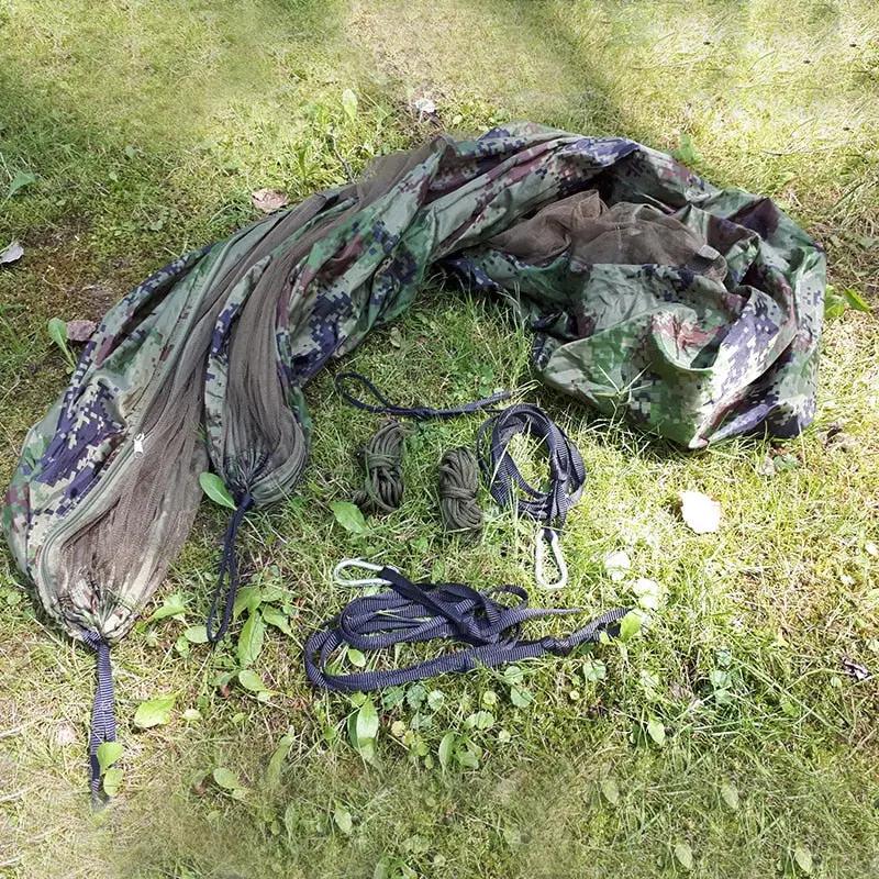 1 2 Person Outdoor Mosquito Net Parachute Hammock Camping Hanging Sleeping Bed Swing Portable Double Chair Hamac Army Green by eprolo