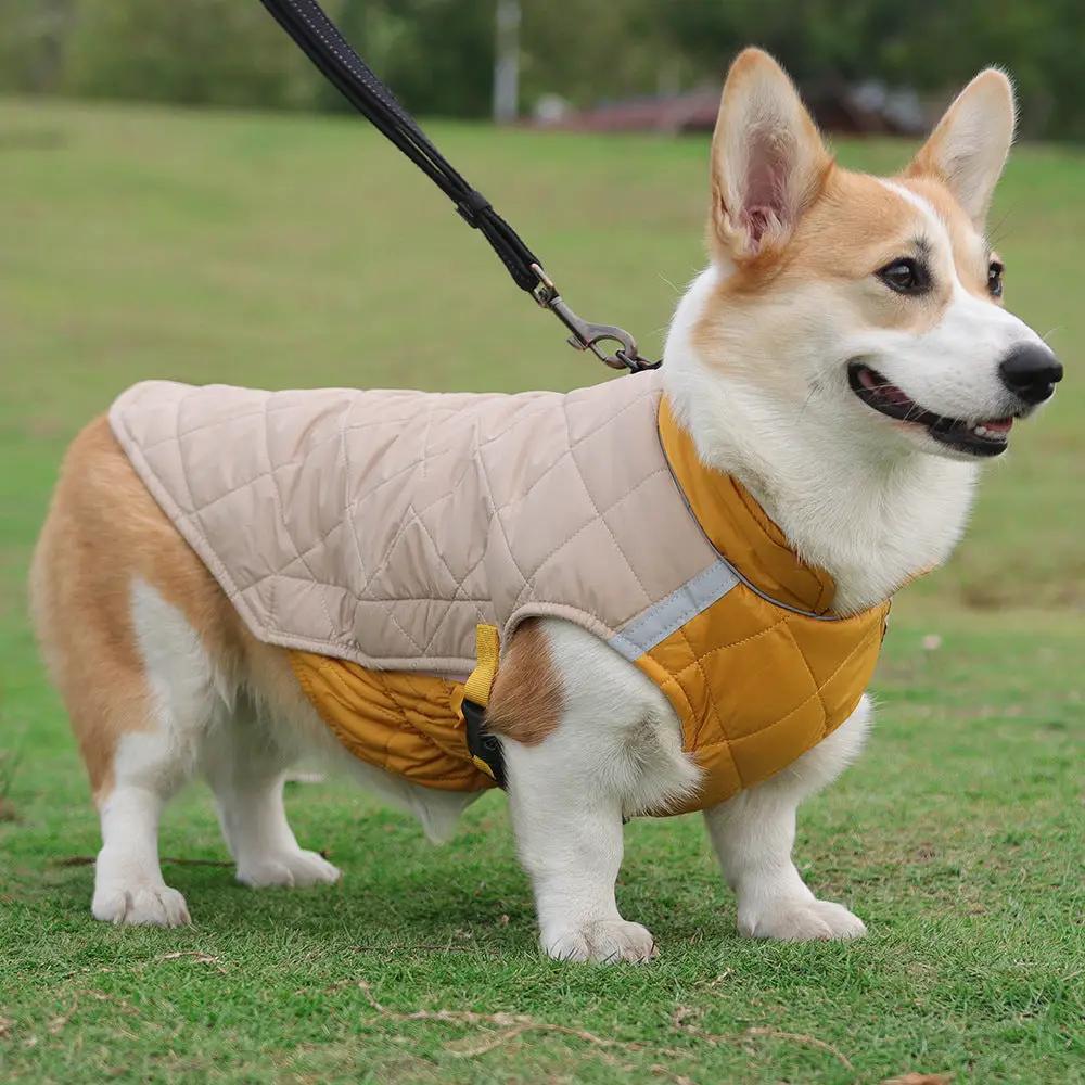 Warm reflective dog clothing, thickened cotton vest, dog cotton coat, pet clothing by eprolo