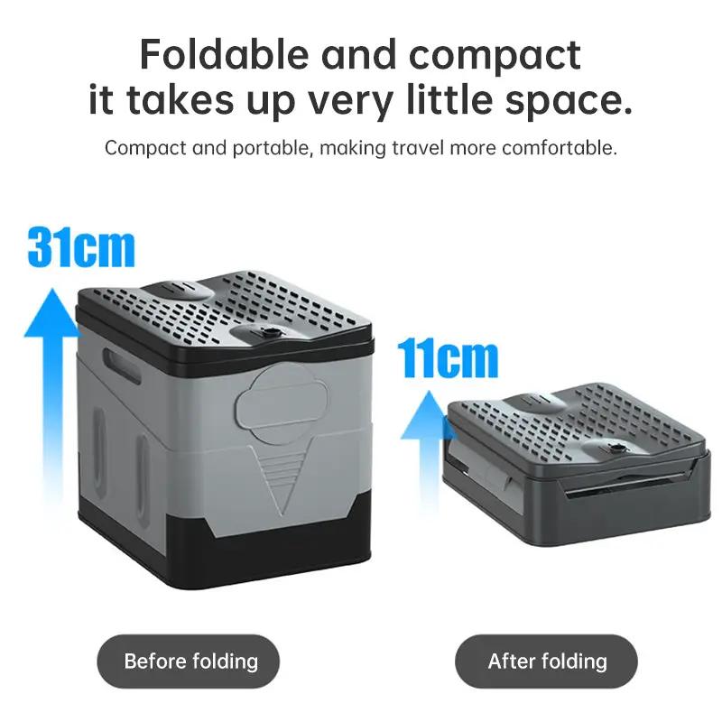 Portable folding camping toilet: adult/child use, self-contained, with lid and seat. by eprolo