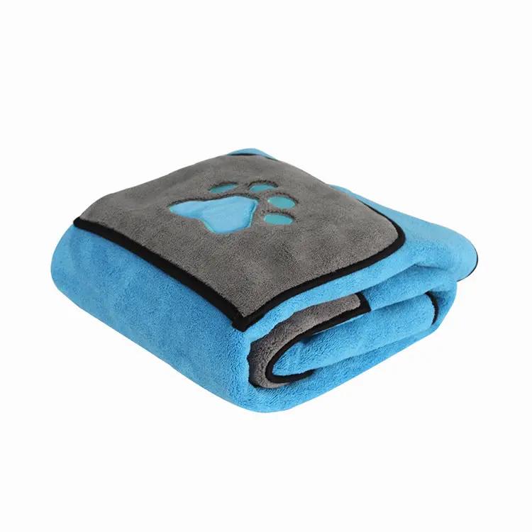 Double-Sided Ultra-Fine Absorbent Fiber Dog Bath Towel Cat Bathrobe Blanket Dual-Use Pet Supplies by eprolo