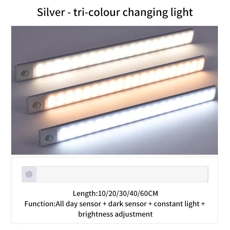 Ultra-Thin Intelligent Body Sensor Led Lights Long Strip Wireless Magnetic Closet Lights With Rechargeable Wine Cabinet Light Strip by eprolo