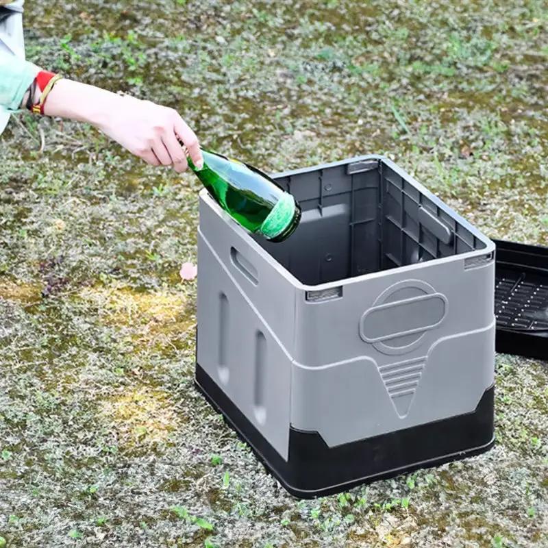 Portable folding camping toilet: adult/child use, self-contained, with lid and seat. by eprolo