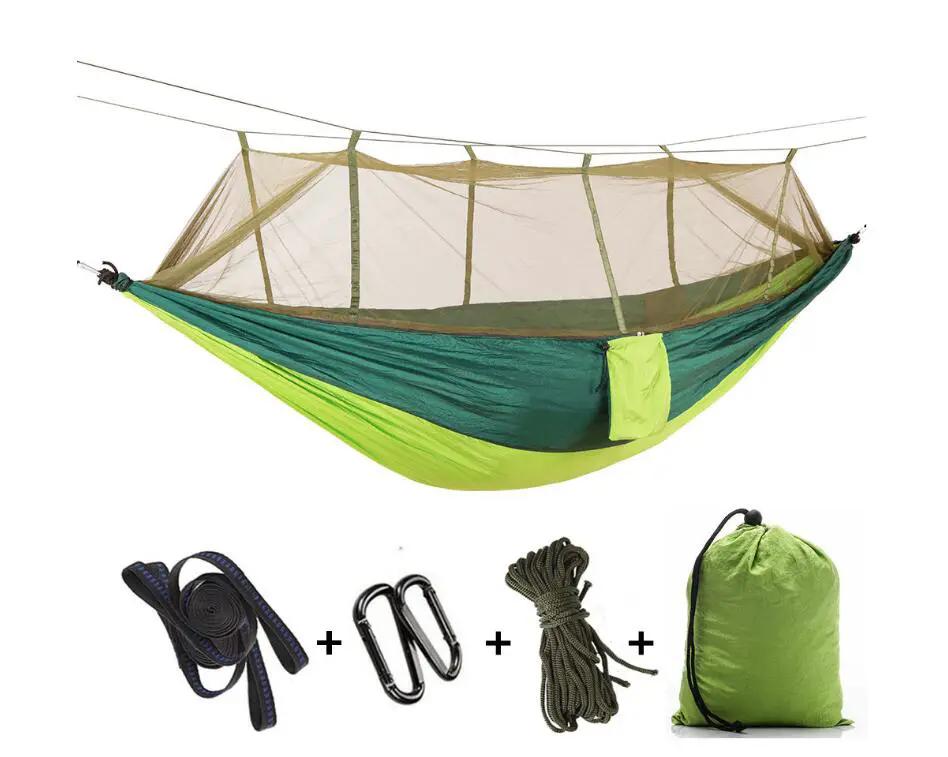 1 2 Person Outdoor Mosquito Net Parachute Hammock Camping Hanging Sleeping Bed Swing Portable Double Chair Hamac Army Green by eprolo