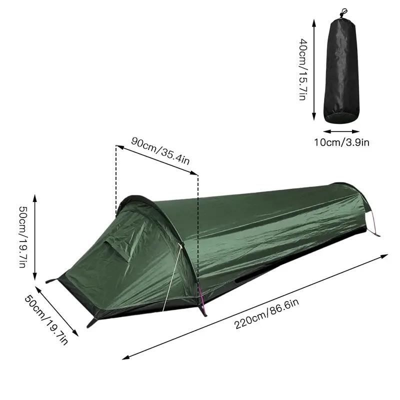 Camping Single Person Tent Ultralight Compact Outdoor Sleeping Bag Tent Larger Space Waterproof Backpacking Tent Cover Hiking by eprolo