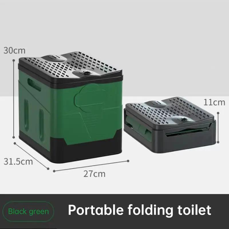 Portable folding camping toilet: adult/child use, self-contained, with lid and seat. by eprolo