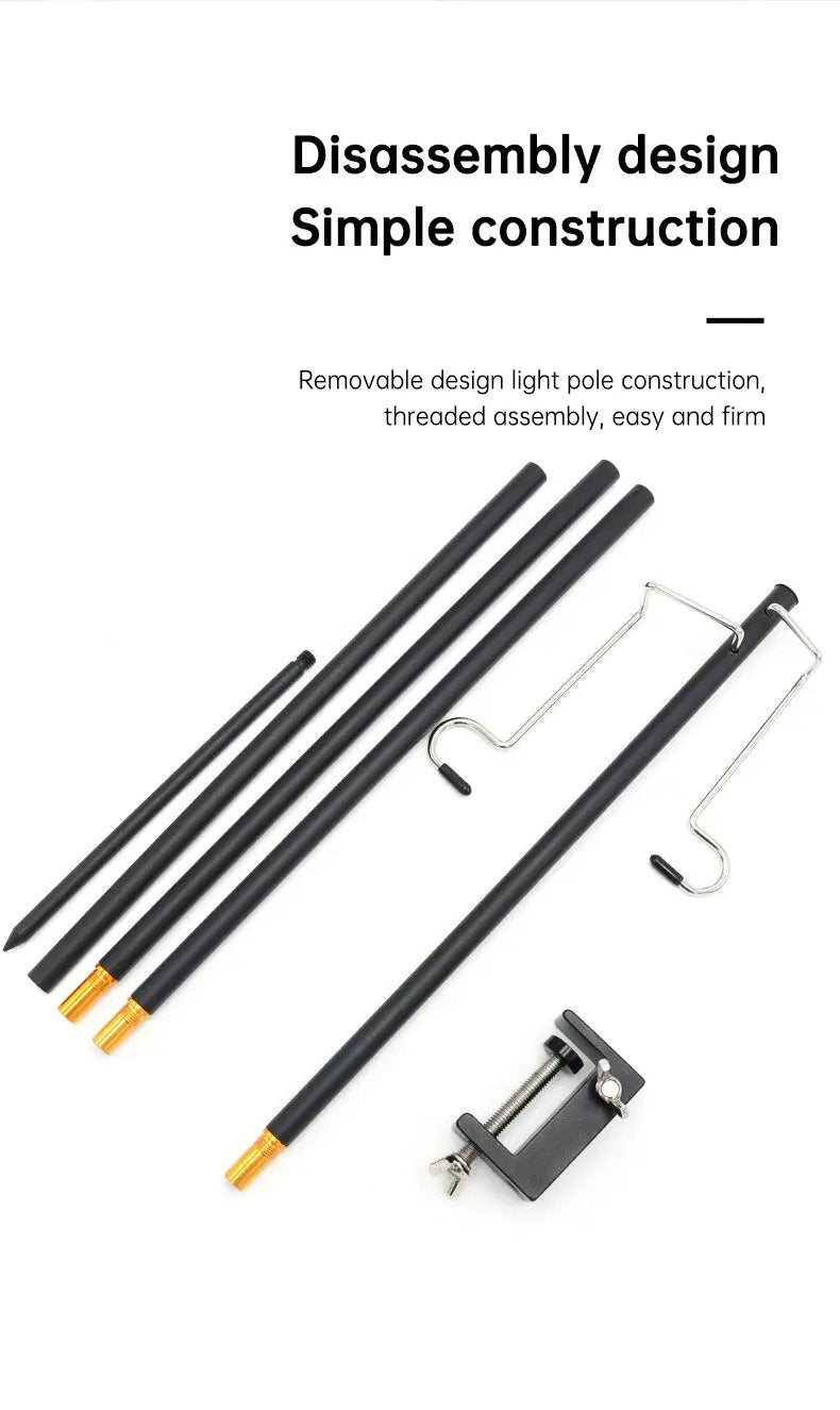 Outdoor Lightweight Aluminum Alloy Portable Camping Lamp Holder Lantern Stand with Storage Bag by eprolo