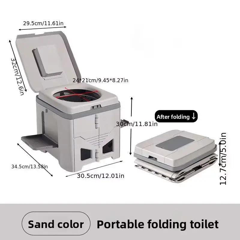 Foldable Portable Toilet for Car & Camping - Emergency Outdoor Stool with Odor-Proof Design, Adult Travel Toilet by eprolo