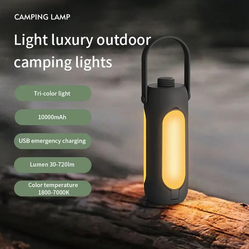 Outdoor folding camping lamp Large capacity lighting Portable usb rechargeable hanging tent camping lamp by eprolo