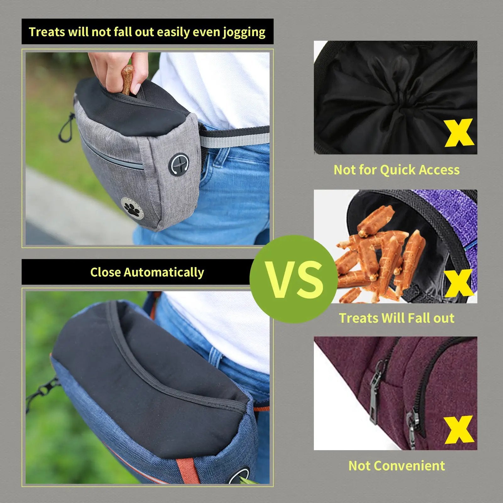 Pet Snack Bag Walking Dog Artifact Pet Training Pockets Outing Dog Training Snack Bag by eprolo