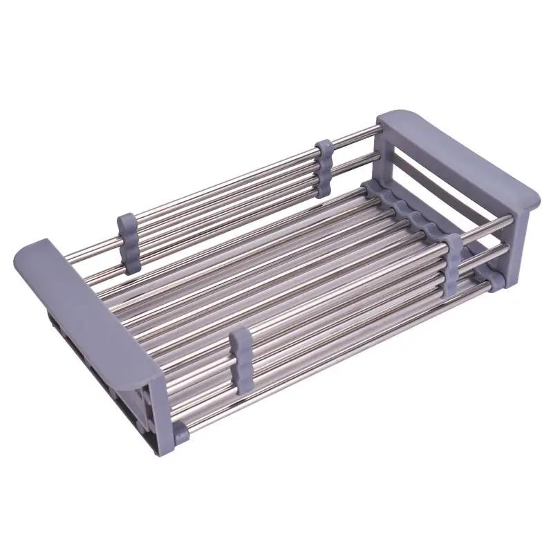 Adjustable Sink Dish Drying Rack Kitchen Organizer Stainless Steel Sink Drain Basket Vegetable Fruit Holder Storage Rack by eprolo