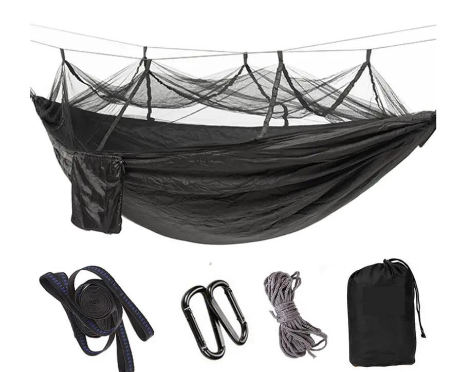 1 2 Person Outdoor Mosquito Net Parachute Hammock Camping Hanging Sleeping Bed Swing Portable Double Chair Hamac Army Green by eprolo