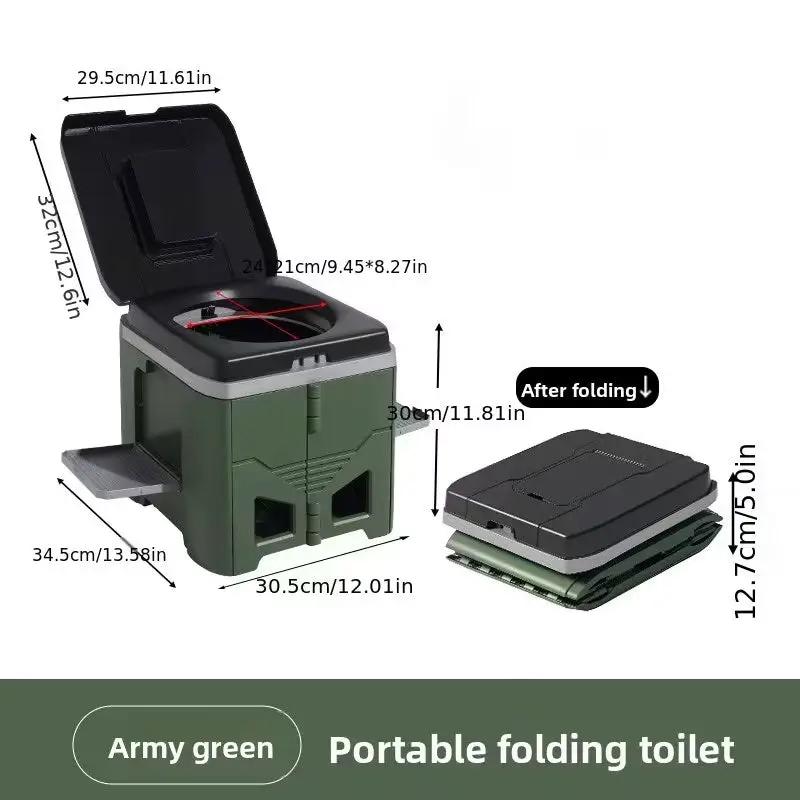 Foldable Portable Toilet for Car & Camping - Emergency Outdoor Stool with Odor-Proof Design, Adult Travel Toilet by eprolo
