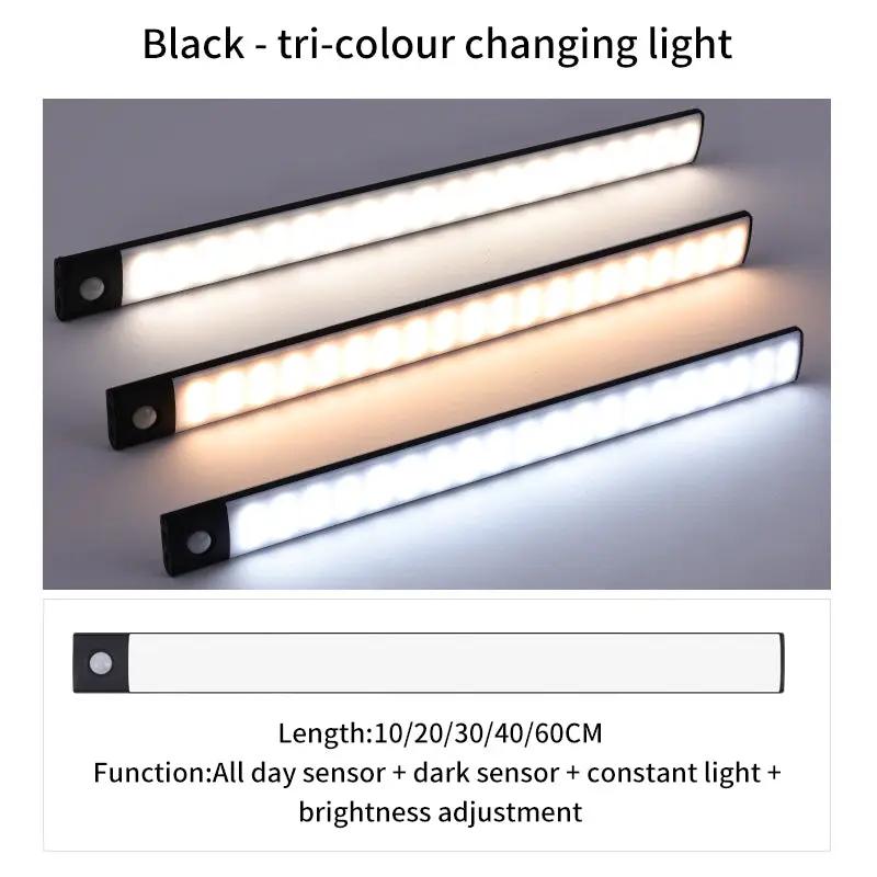 Ultra-Thin Intelligent Body Sensor Led Lights Long Strip Wireless Magnetic Closet Lights With Rechargeable Wine Cabinet Light Strip by eprolo