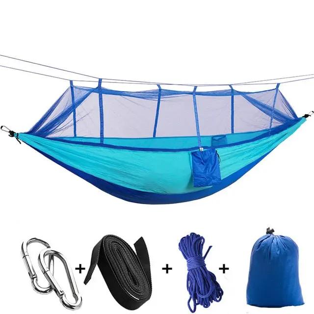 1 2 Person Outdoor Mosquito Net Parachute Hammock Camping Hanging Sleeping Bed Swing Portable Double Chair Hamac Army Green by eprolo