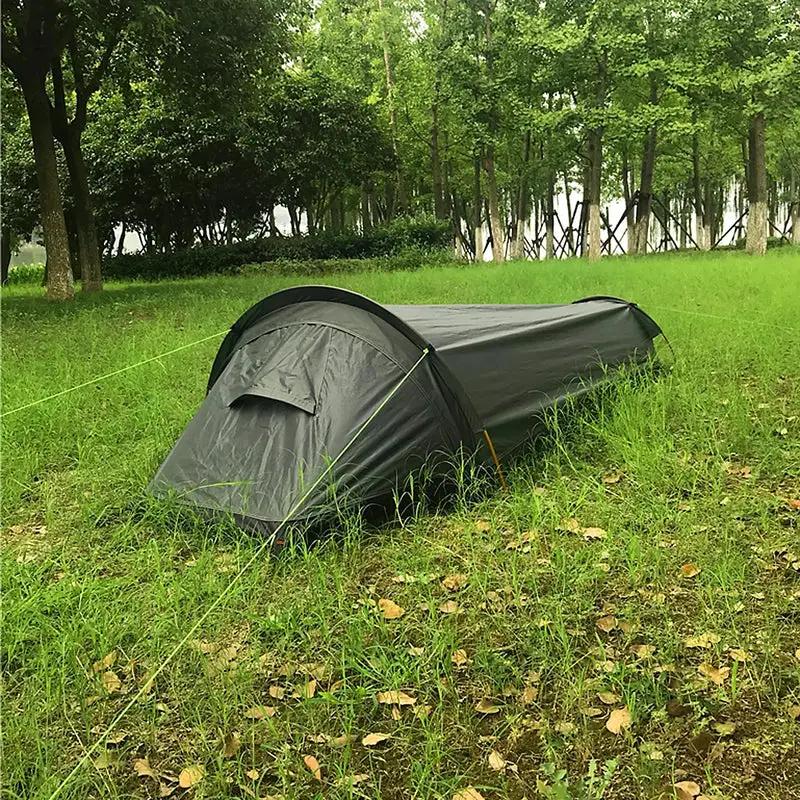 Camping Single Person Tent Ultralight Compact Outdoor Sleeping Bag Tent Larger Space Waterproof Backpacking Tent Cover Hiking by eprolo