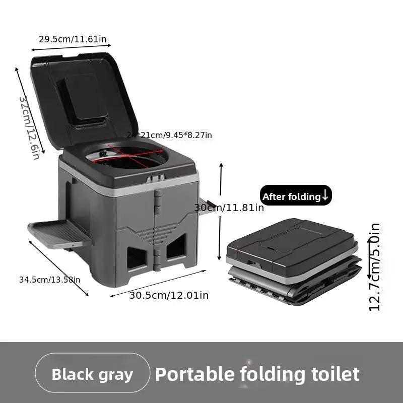 Foldable Portable Toilet for Car & Camping - Emergency Outdoor Stool with Odor-Proof Design, Adult Travel Toilet by eprolo
