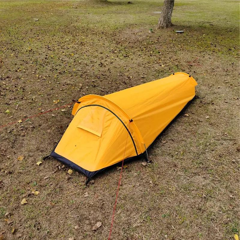 Camping Single Person Tent Ultralight Compact Outdoor Sleeping Bag Tent Larger Space Waterproof Backpacking Tent Cover Hiking by eprolo