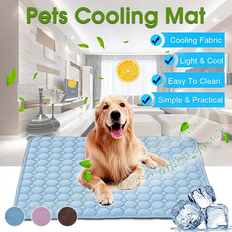 Dog Mat Cooling Summer Pad Mat For Dogs Cat Blanket Sofa Breathable Pet Dog Bed Summer Washable For Small Medium Large Dogs Car by eprolo