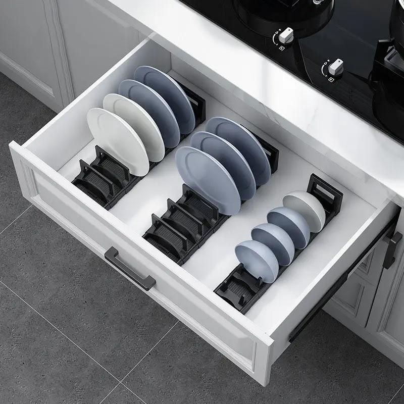 Space Aluminum Draining Dish Rack Cutlery Rack Drawer Dish Rack Nail Free Kitchen Supplies Storage Rack by eprolo