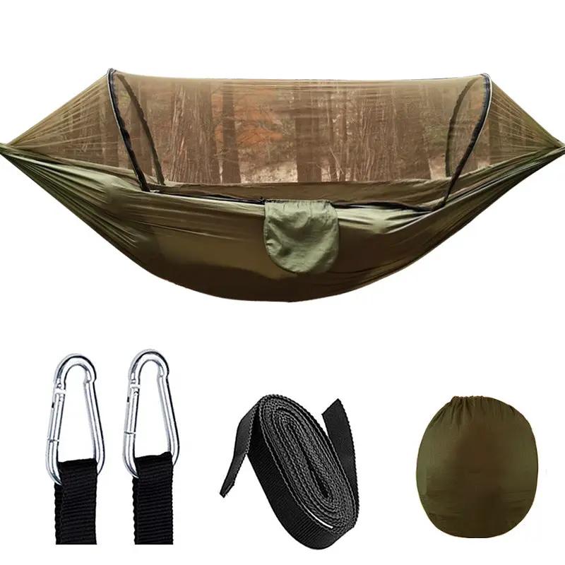 Automatic Quick Opening Mosquito Net Hammock Outdoor Camping Pole Mosquito Net Hammock Anti Roll Nylon Hammock by eprolo
