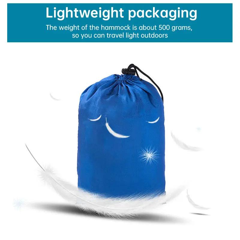 Light double nylon camping hammock with straps. Great for trips, beach, yard & garden. by eprolo