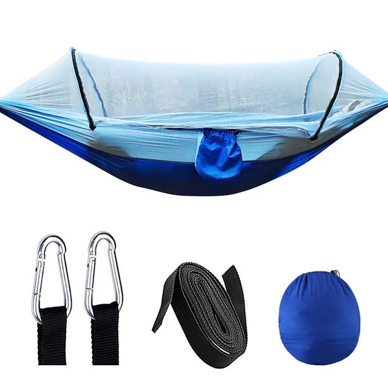Automatic Quick Opening Mosquito Net Hammock Outdoor Camping Pole Mosquito Net Hammock Anti Roll Nylon Hammock by eprolo