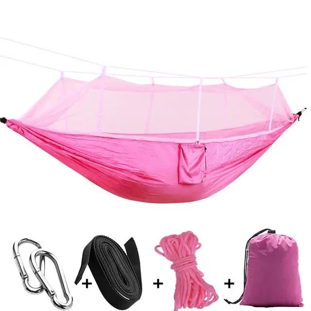 1 2 Person Outdoor Mosquito Net Parachute Hammock Camping Hanging Sleeping Bed Swing Portable Double Chair Hamac Army Green by eprolo