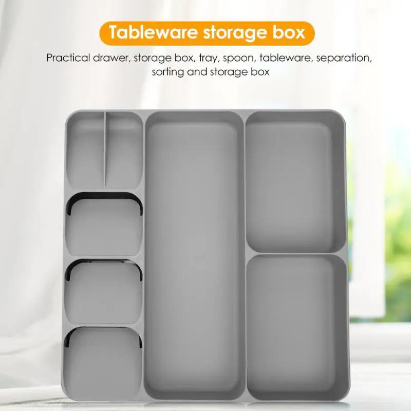Cutlery Organizer Kitchen Drawer Organizer Tray Spoon Cutlery Separation Finishing Storage Box Tableware Kitchen Tool Dropship by eprolo