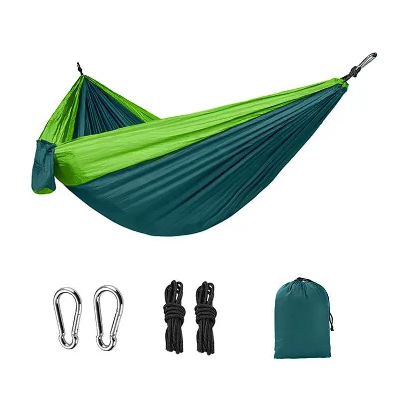 Light double nylon camping hammock with straps. Great for trips, beach, yard & garden. by eprolo