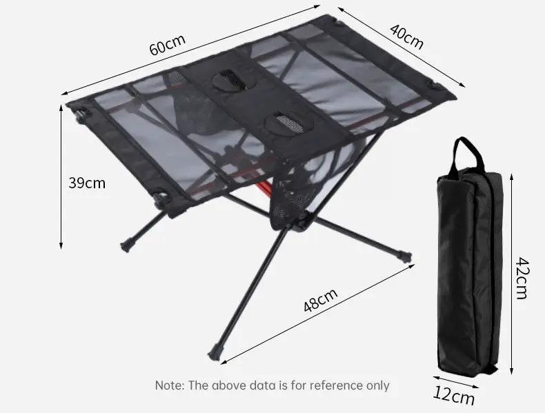 Ultra Light Folding Table Outdoor Camping Camping Car Portable Barbecue Picnic Cup Hole Mobile Phone Bag Small Table by eprolo