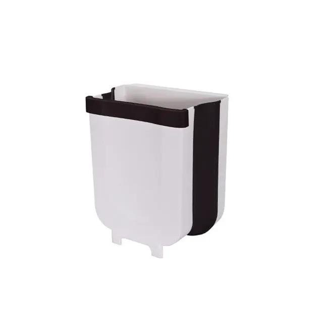 Folding Waste Bin Kitchen Cabinet Door Hanging Trash Bin Trash Can Wall Mounted Trashcan for Bathroom Toilet Waste Storage by eprolo