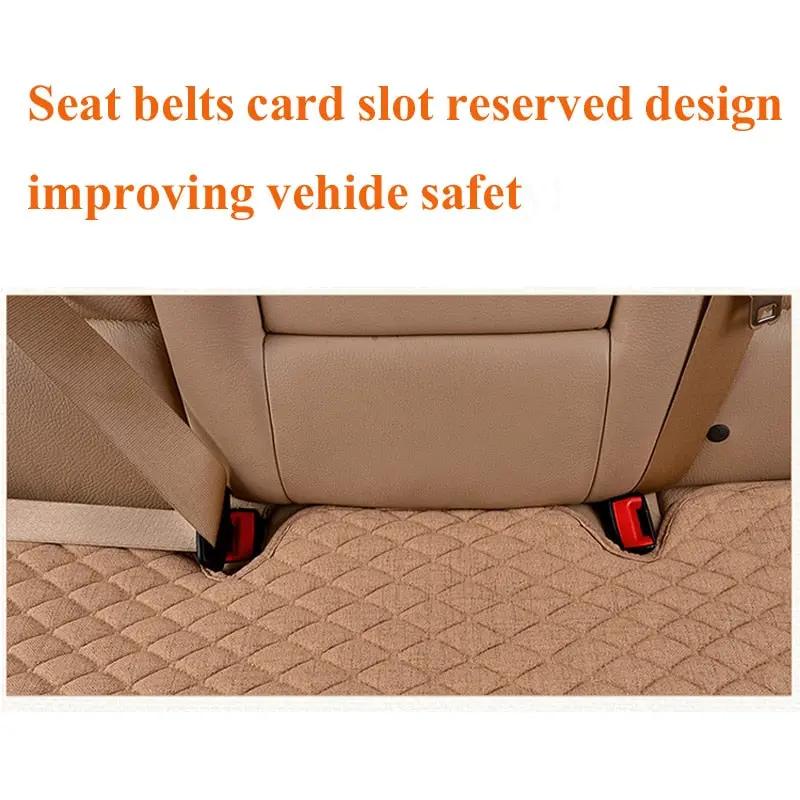 Flax Car Seat Cover Four Seasons Front Rear Linen Fabric Cushion Breathable Protector Mat Pad Auto accessories Universal Size by eprolo