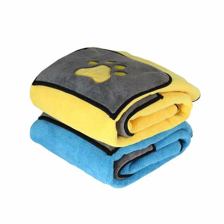 Double-Sided Ultra-Fine Absorbent Fiber Dog Bath Towel Cat Bathrobe Blanket Dual-Use Pet Supplies by eprolo