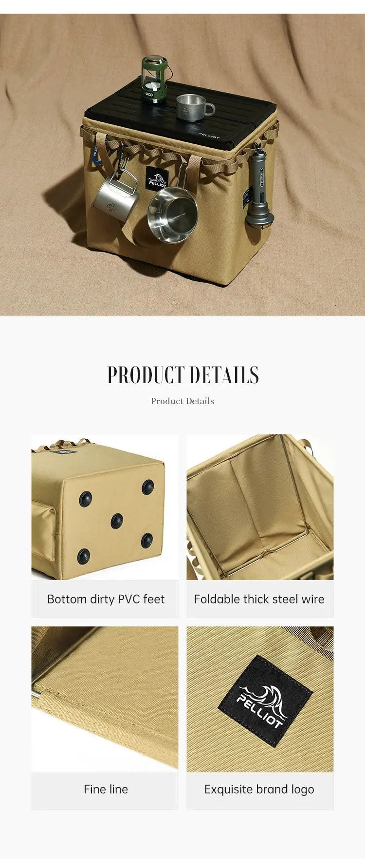 Outdoor Camping Portable Folding Storage Bag Equipment Tent Camping Cutlery Square Organizer Box by eprolo