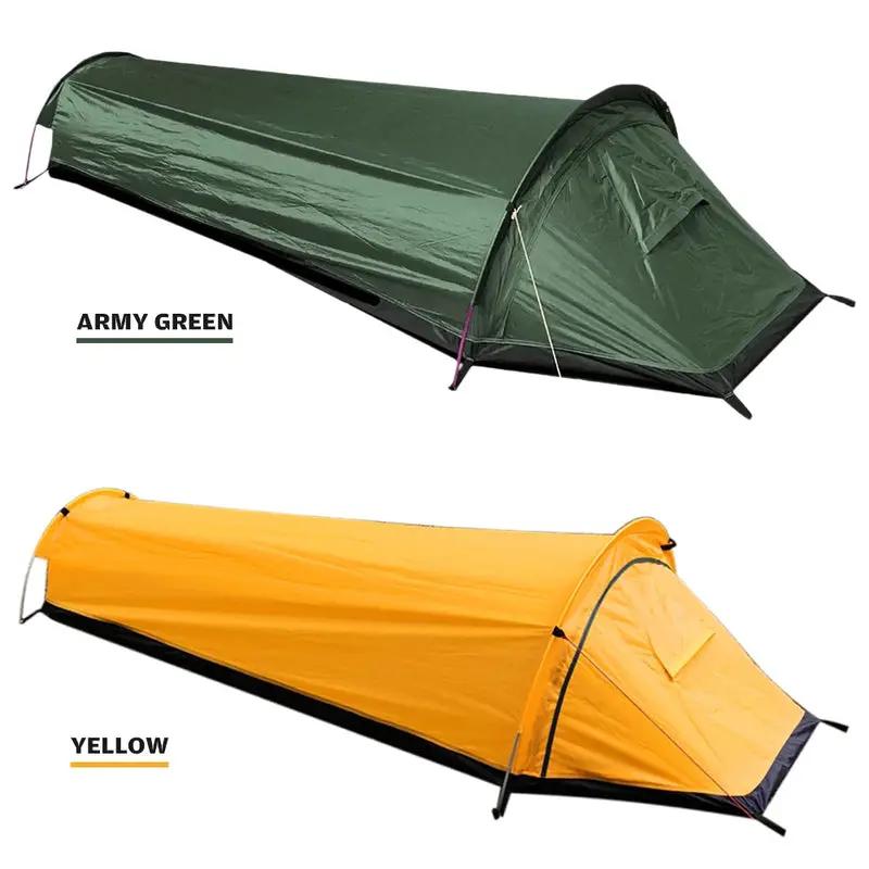 Camping Single Person Tent Ultralight Compact Outdoor Sleeping Bag Tent Larger Space Waterproof Backpacking Tent Cover Hiking by eprolo