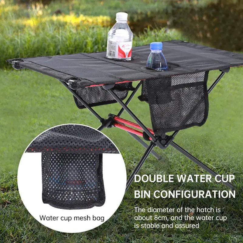 Ultra Light Folding Table Outdoor Camping Camping Car Portable Barbecue Picnic Cup Hole Mobile Phone Bag Small Table by eprolo