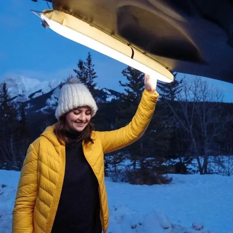 Outdoor folding inflatable camping light solar inflatable light waterproof magnetic suction column portable lantern by eprolo
