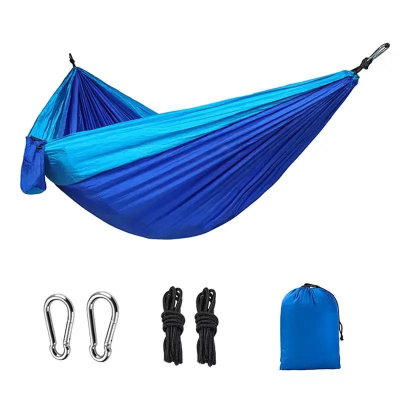 Light double nylon camping hammock with straps. Great for trips, beach, yard & garden. by eprolo