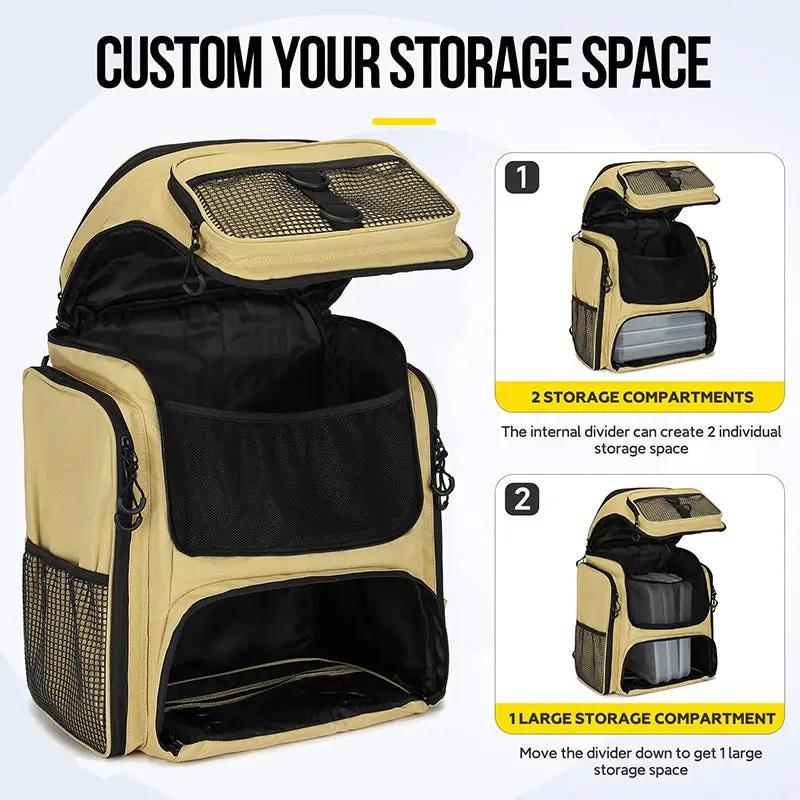Fishing Backpack with Rod Holder, Tackle Organizer Box & Hiking Storage by eprolo