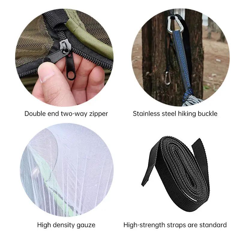 Automatic Quick Opening Mosquito Net Hammock Outdoor Camping Pole Mosquito Net Hammock Anti Roll Nylon Hammock by eprolo