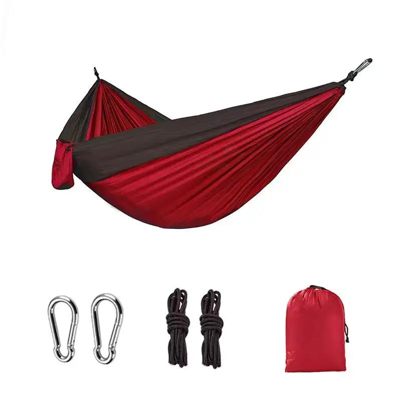 Light double nylon camping hammock with straps. Great for trips, beach, yard & garden. by eprolo