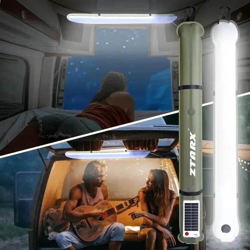 Outdoor folding inflatable camping light solar inflatable light waterproof magnetic suction column portable lantern by eprolo