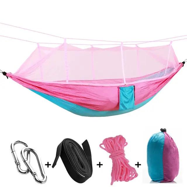 1 2 Person Outdoor Mosquito Net Parachute Hammock Camping Hanging Sleeping Bed Swing Portable Double Chair Hamac Army Green by eprolo