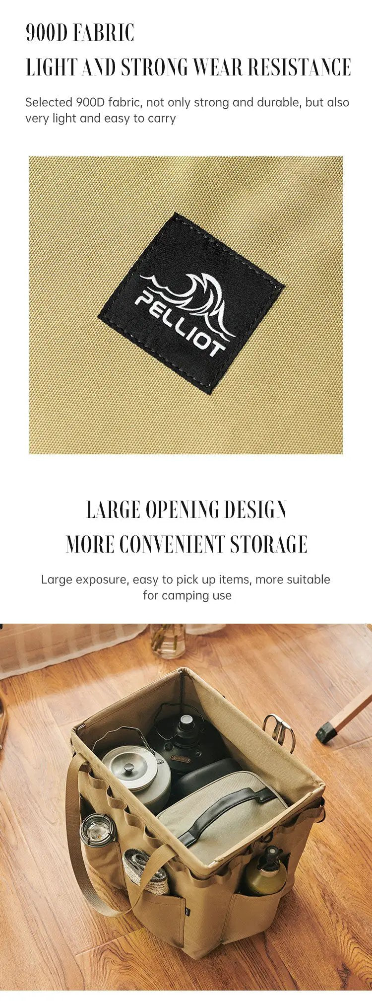 Outdoor Camping Portable Folding Storage Bag Equipment Tent Camping Cutlery Square Organizer Box by eprolo