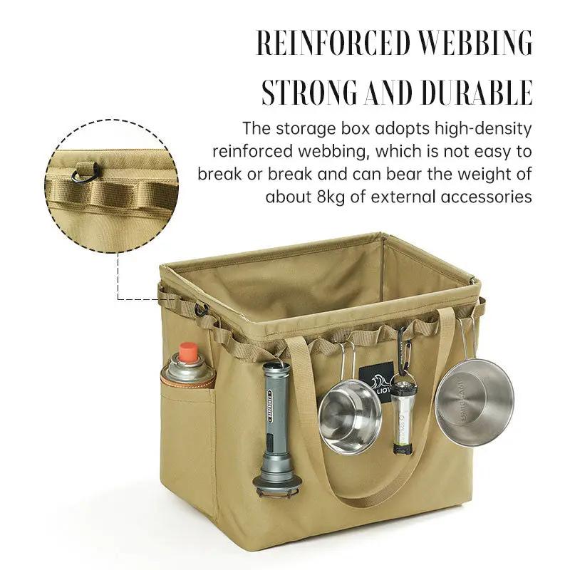 Outdoor Camping Portable Folding Storage Bag Equipment Tent Camping Cutlery Square Organizer Box by eprolo