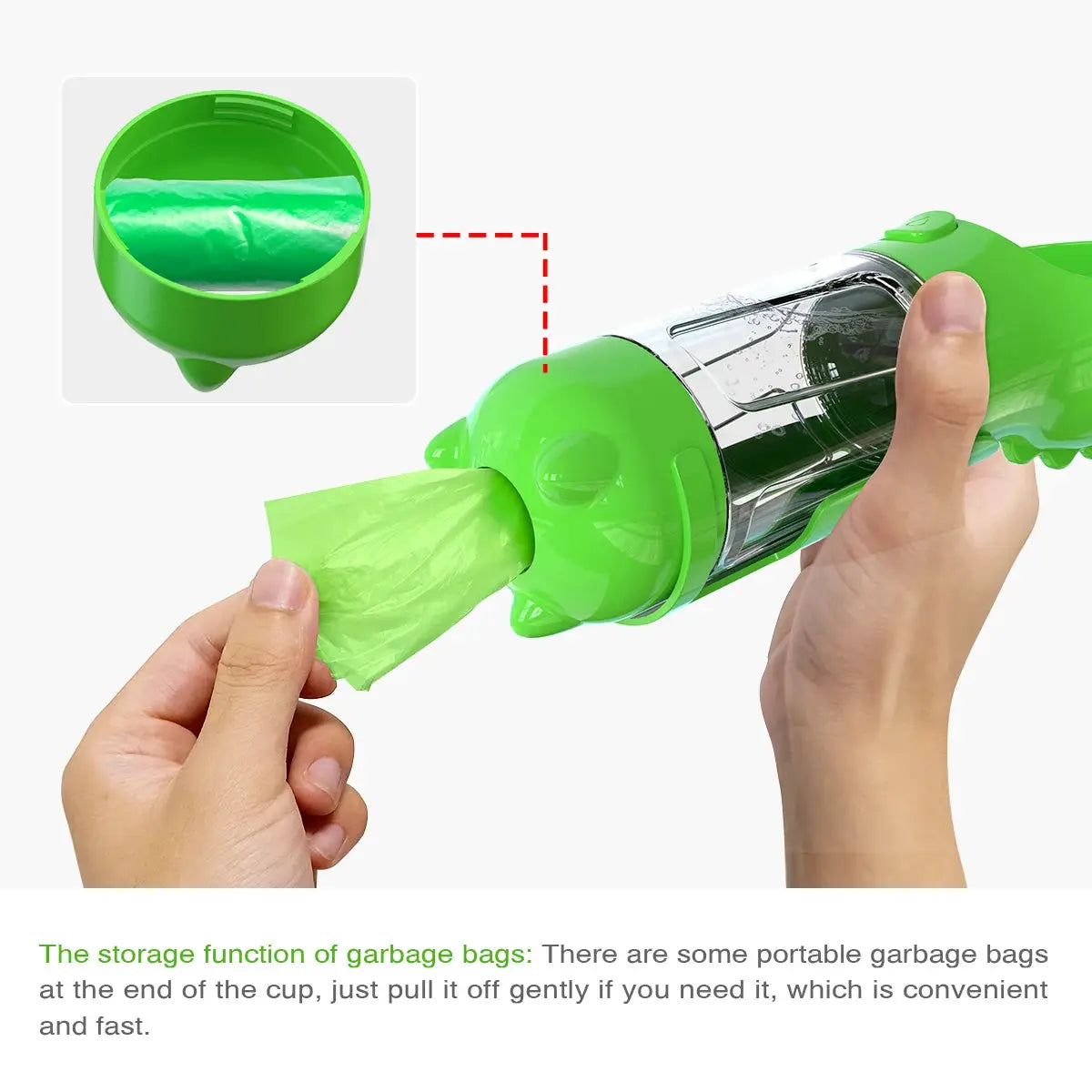 Portable Pet Cat Dog Water Bottle Feeder Container Drinking Bowl Dispenser With Poop Shovel Plastic Bags Leak Proof Lock Sale by eprolo